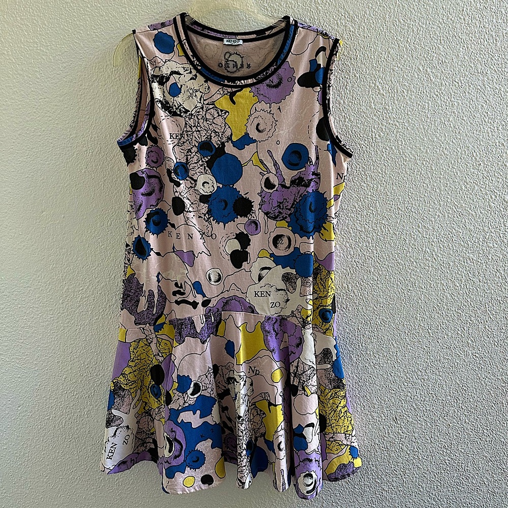 Kenzo Multicolor Abstract Print Dress